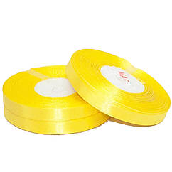 Атласна стрічка 1 см Жовта