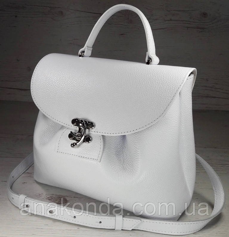 550 Натуральна шкіра, Сумка жіноча біла світла Шкіряна сумка поворотного замка Біла шкіряна сумка шкіряна