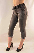 Бриджі жіночі джинсові рвані Капрі жіночі 25 - 30 Синій, 27, фото 2