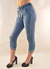 Бриджі жіночі джинсові рвані Капрі жіночі 25 - 30 Сірий, 25, фото 2