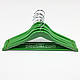 Дерев'яні плічка вішака для одягу зеленого кольору 5 штук, довжина 450 мм, фото 2