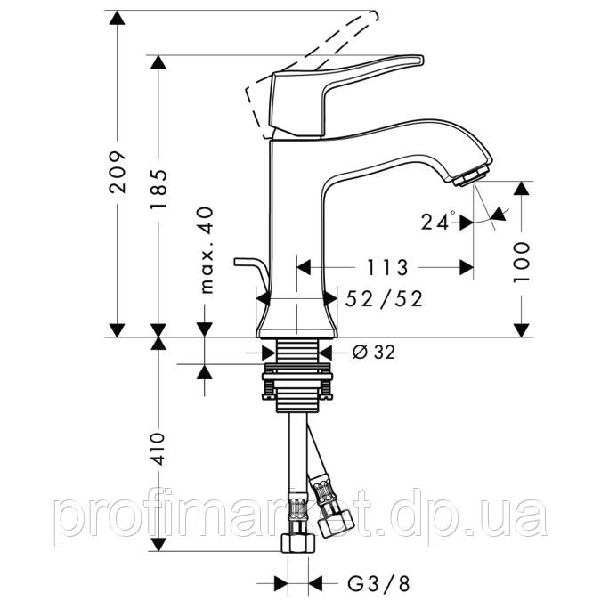 Смеситель для умывальника Hansgrohe Metris Classic 31075 - фото 2 - id-p18476883