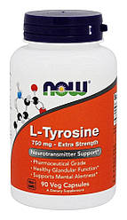Амінокислота Now Foods L-Tyrosine 750mg 90caps