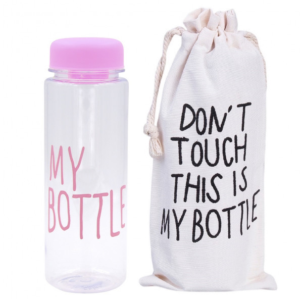 Пластиковая бутылка для воды с чехлом My bottle розовый - фото 1 - id-p978163451