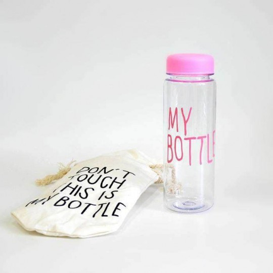 Пластиковая бутылка для воды с чехлом My bottle розовый - фото 3 - id-p978163451