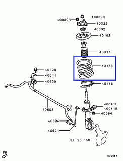 Пружина передня Mitsubishi Lancer X, 2008, 4040A155