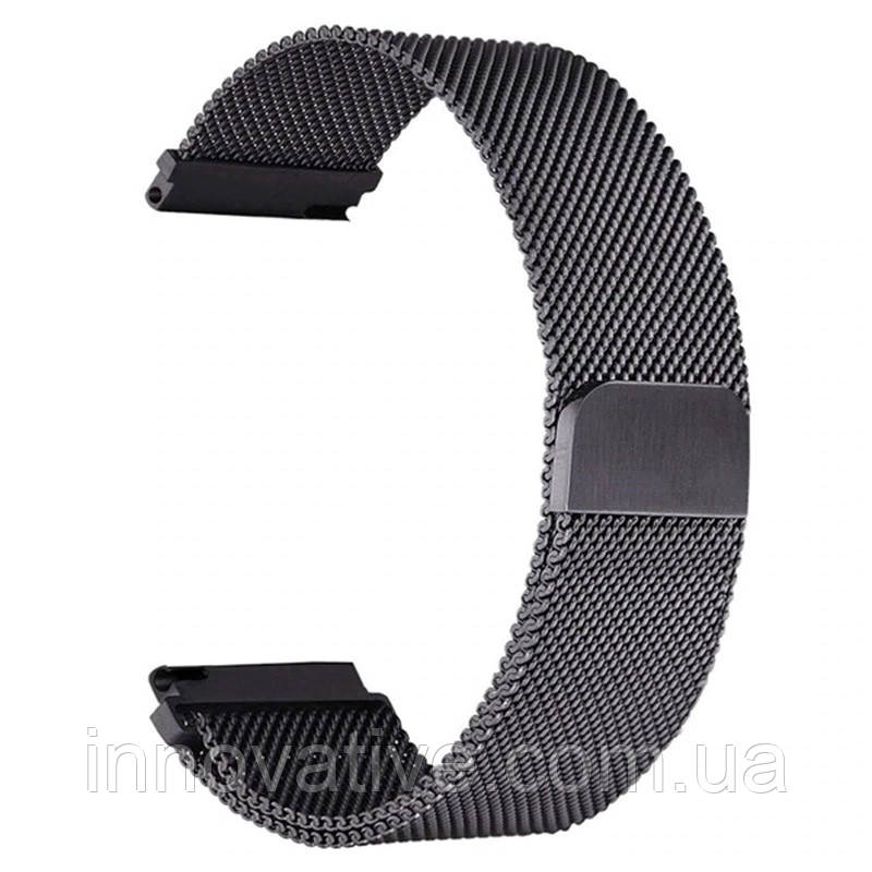 Металевий ремінець для смарт-годинника, 22 mm (Чорний), фото 1