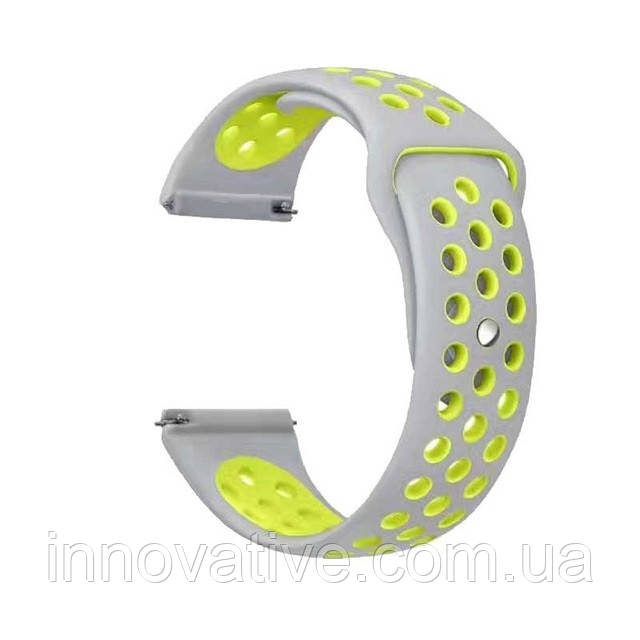 Силіконовий ремінець для смарт-годинника, 22 mm (Біло-жовтий)