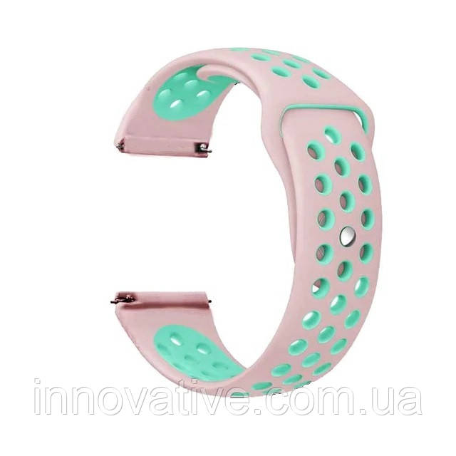 Силіконовий ремінець для смарт-годинника, 22 mm (Рожево-аквамариновий)