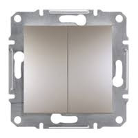 Вимикач двохклавішний кнопковий бронза Asfora Schneider Electric EPH1100169