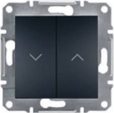 Вимикач для жалюзі самозажимний антрацит Asfora Schneider Electric EPH1300171, фото 1