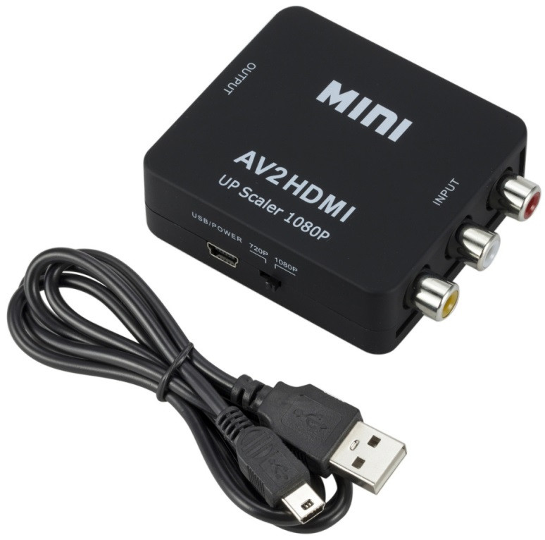 Конвертер з AV (3RCA) у HDMI Перехідник Адаптер TV Перетворювач Аудіо Відео