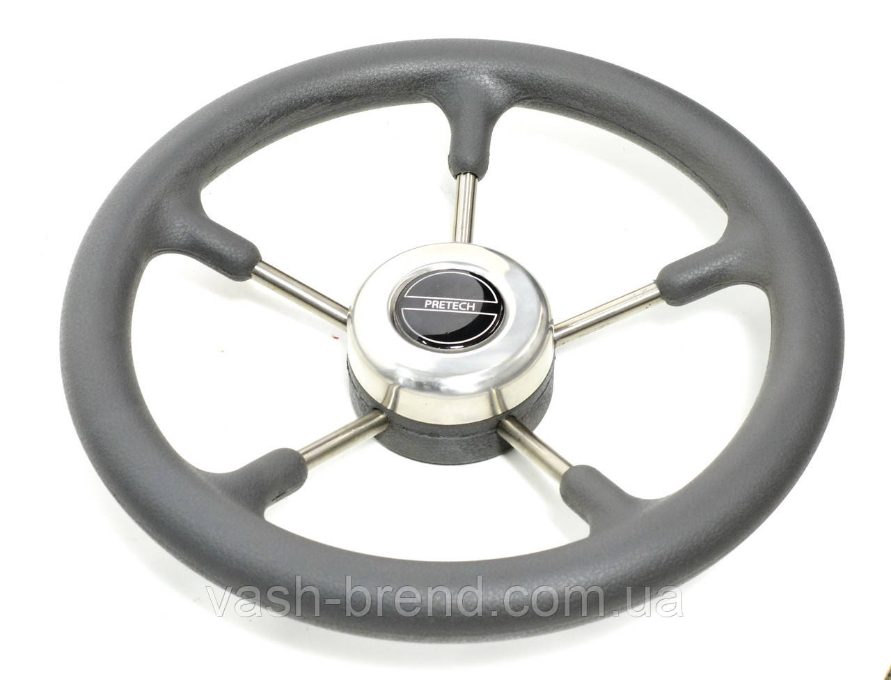 Лодочное Рулевое колесо Pretech нержавейка 32 см серое - фото 2 - id-p975796093