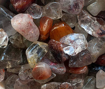 Натуральний камінь крихта (Кришталь Рутиловий волосиста) 10-25 мм (10 грам) Натуральний камінь скол