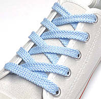 Шнурки для обуви, Тип 4.7 (100см) плоские, цвет голубой, ширина 7мм