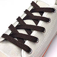 Шнурки для взуття, Тип 4.7 (100см) плоскі, колір темно-коричневий, ширина 7мм