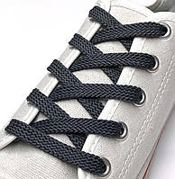 Шнурки для взуття, Тип 4.7 (100см) плоскі, колір темно-сірий, ширина 7мм