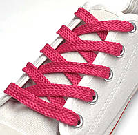 Шнурки для обуви, Тип 4.7 (120см) плоские, цвет малиновый, ширина 7мм