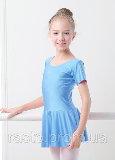 Блакитний купальник для танців зі спідницею, танцювальне плаття на зріст 100