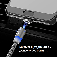 Магнитный кабель для зарядки micro USB \ шнур магнитный micro USB (1 метр)