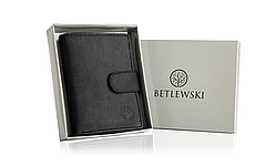 Чоловічий шкіряний гаманець Betlewski з RFID 9,5 х 12,2 х 2 (TPM-KZ-67) - чорний