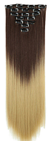 Волосы на заколках коричневые 4T22