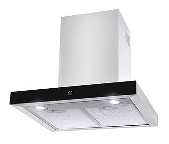 Витяжка Т-подібна VENTOLUX ITALIA 60 BG (1000) TC неіржавка сталь чорного скла, фото 1