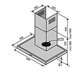 Витяжка Т-подібна VENTOLUX ITALIA 60 BG (1000) TC неіржавка сталь чорного скла, фото 5