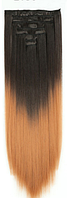 Волосы на заколках коричневые 2-30