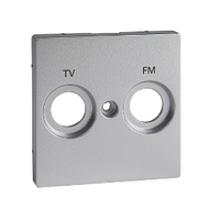 Накладка для антенных розеток двойная TV+FM алюминий Merten System M