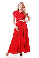 Роскошное красное платье макси в пол Алена красное 50, 54, 56