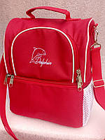 Ланч бокс Dolphin, термосумка - рюкзак для еды, ланч бэг, терморюкзак для обеда, сумка холодильник. Красный