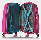 Ударостійка мала валіза Ambassador Classic A8503 Малинова, фото 7