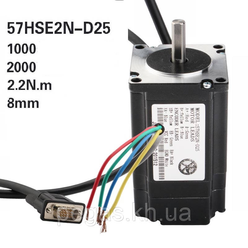 Гібридний кроковий двигун NEMA23 57HSE2N-D25 з енкодером