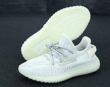 Чоловічі кросівки AD Yeezy 350 White, Повний рефлектив. ТОП Репліка ААА класу., фото 3