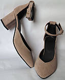 Комфортні туфлі Limoda з натуральної замші босоніжки на підборах 6 см дуже гарні кольори лате 39 розм, фото 5