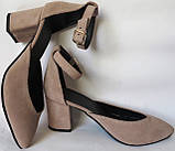 Комфортні туфлі Limoda з натуральної замші босоніжки на підборах 6 см дуже гарні кольори лате 39 розм, фото 7