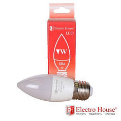 ElectroHouse Лампа світлодіодна "свічка" E27 8W