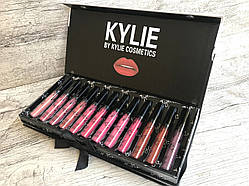 Матова помада KYLIE Black Набір 12 шт. Чудовий подарунок Кайлі