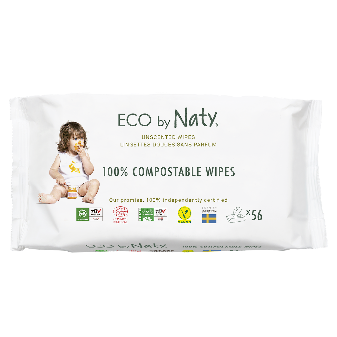 

Органические салфетки Eco by Naty без запаха 56 шт