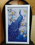 Алмазна вишивка мозаїка "Павлін синій" 5 D, фото 5