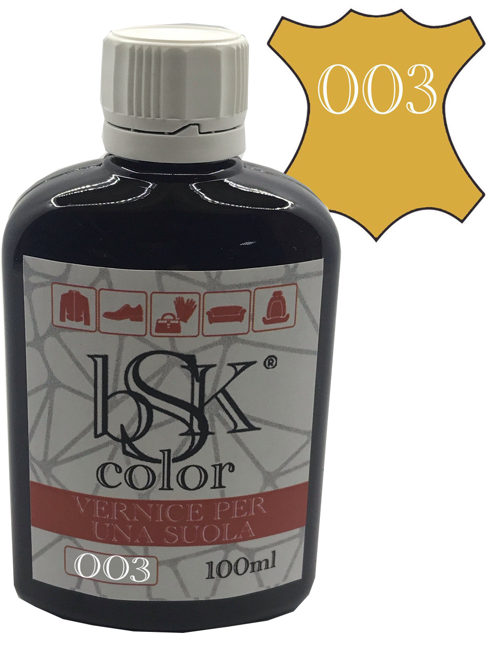 Фарба для гладкої шкіри "BSK color" карамель кольору 100 мл