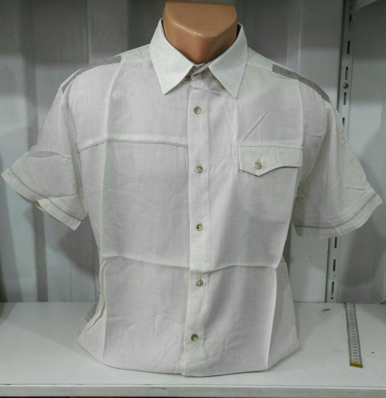 Мужская рубашка с коротким рукавом из льна и вискозы.: продажа, цена в ...