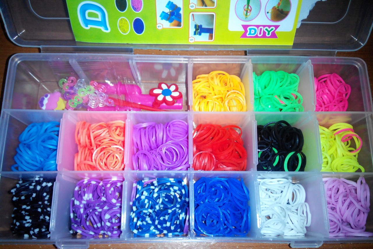 Резиночки для плетения браслетов Rainbow Loom bands 1200 шт. - фото 3 - id-p98962933