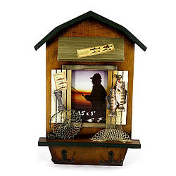 Настінна рамка для світлин плюс вішалка з підсакою й окунями 05S335B