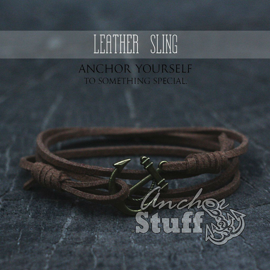 Браслет з якорем Anchorstuff - Leather Sling Brown