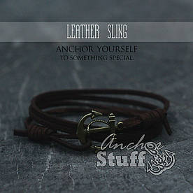 Браслет з якорем Anchorstuff - Leather Sling Brown