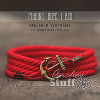 Браслет з якорем Anchorstuff - Marine Rope Red