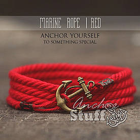 Браслет з якорем Anchorstuff - Marine Rope Red