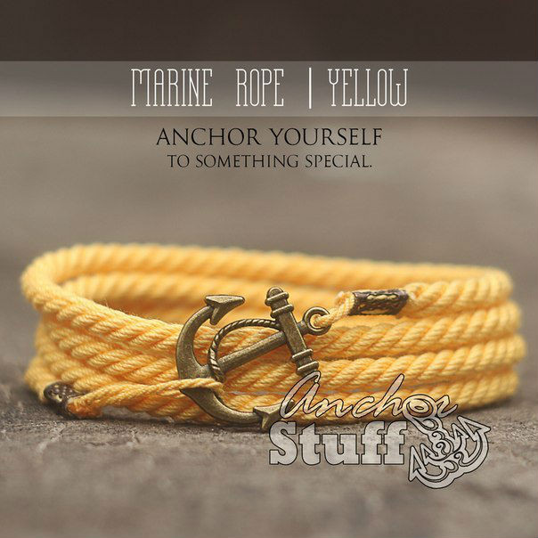 Браслет з якорем Anchorstuff - Marine Rope Yellow